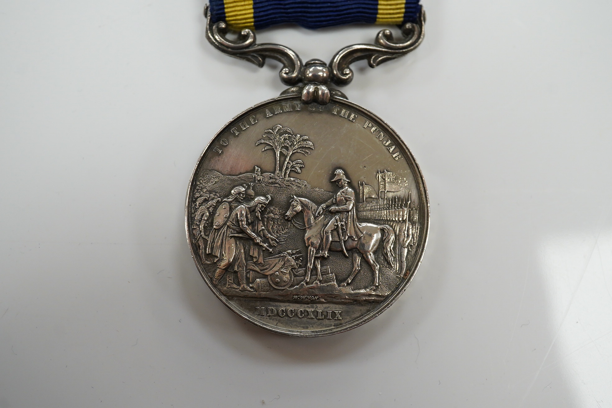 A Victoria Chilianwala 13th January 1849 casualty Punjab Medal 1848-1849, with a bar for Chilianwala, awarded to Ensign A.C. De Moral, 30th Bengal N.I. Condition - fair to good